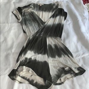 Green and White Romper